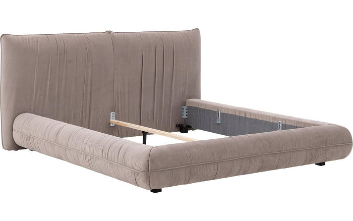 Goossens Gestoffeerd Bedframe Milano - 140 x 200 - Paris khaki -