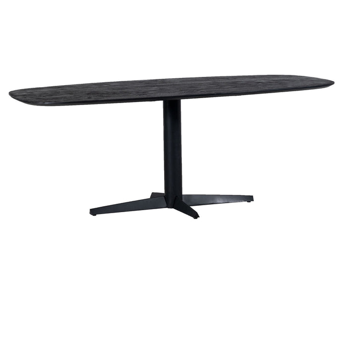 Giga Meubel - Eettafel Deens Ovaal - Zwart - 200cm - Eettafel Raoul