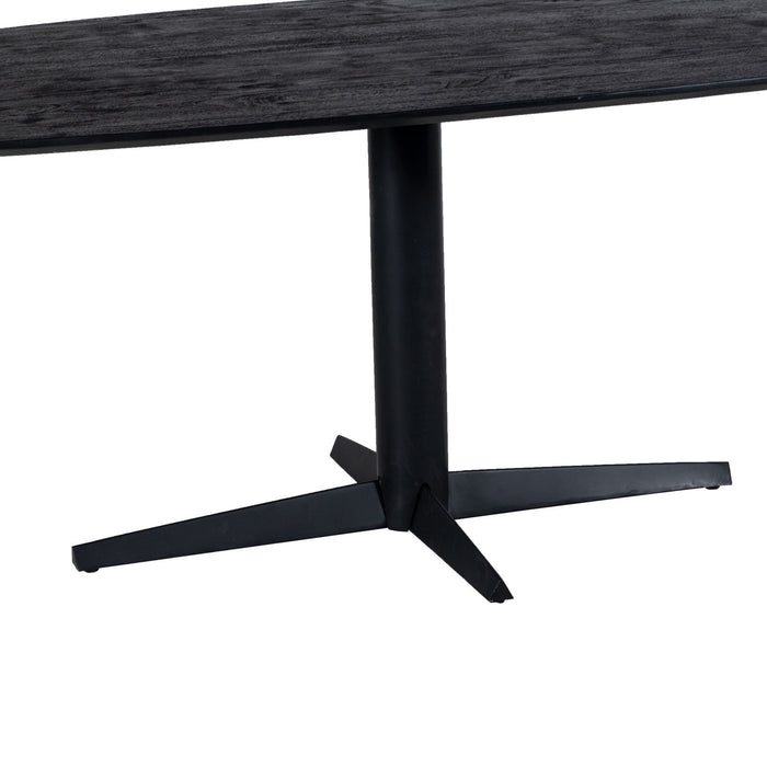 Giga Meubel - Eettafel Deens Ovaal - Zwart - 200cm - Eettafel Raoul