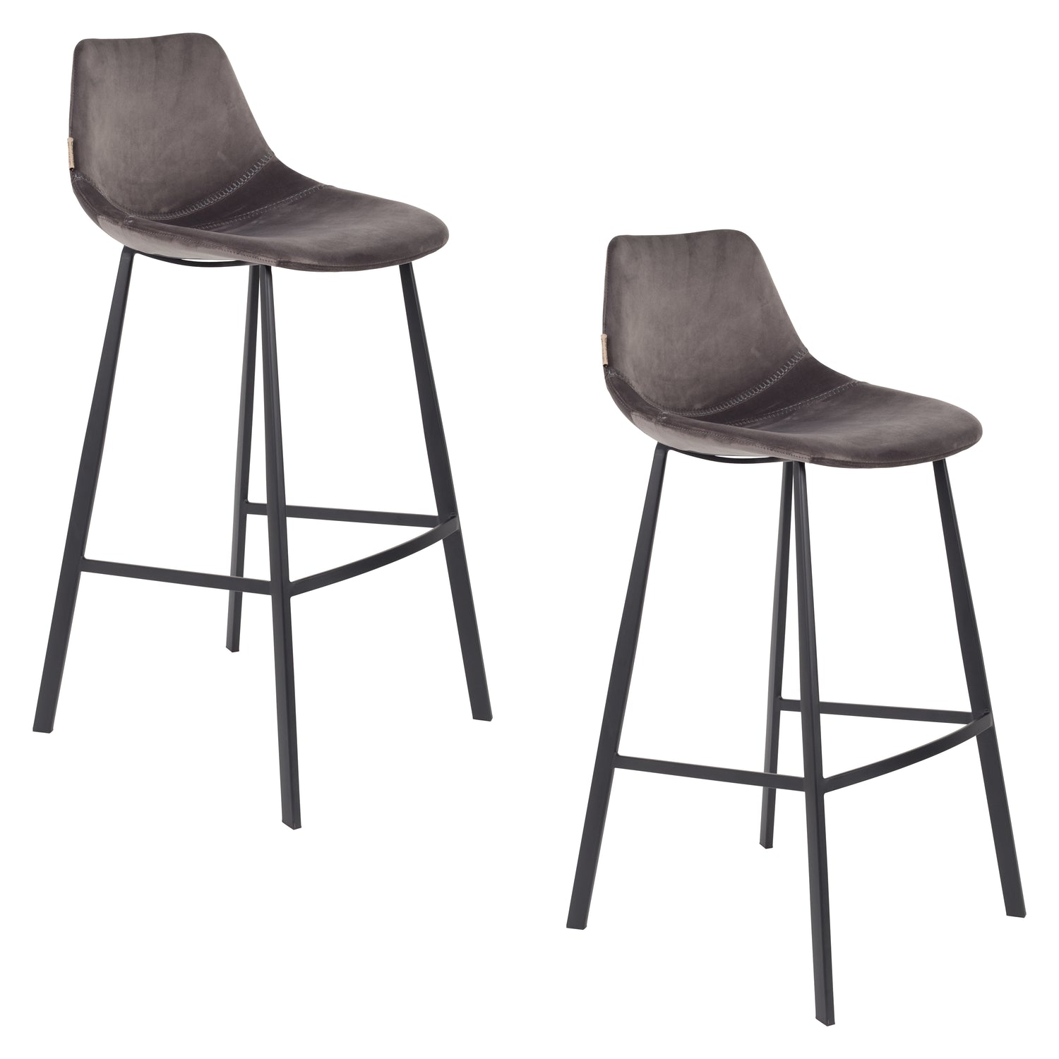 Dutchbone Franky Barkruk Grijs 80 cm - Set van 2