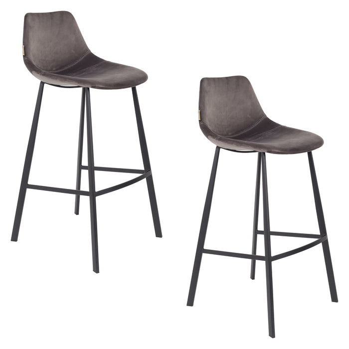 Dutchbone Franky Barkruk Grijs 80 cm - Set van 2