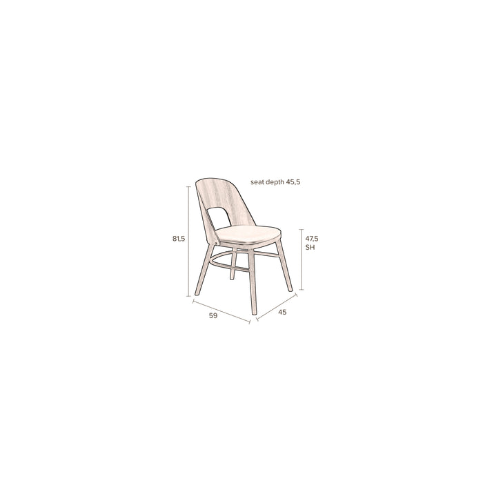 Dutchbone Talika Stoel - Set van 2 - Bruin