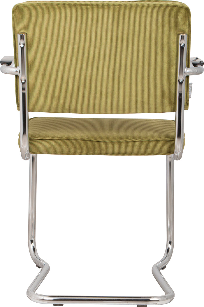 Zuiver Ridge Rib Kink Eetkamerstoelen leuning Groen - Set van 2