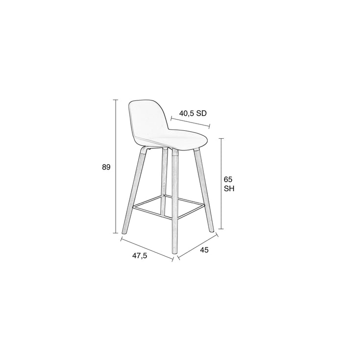 Zuiver Albert Kuip Barkruk 65 cm Wit - Set van 2