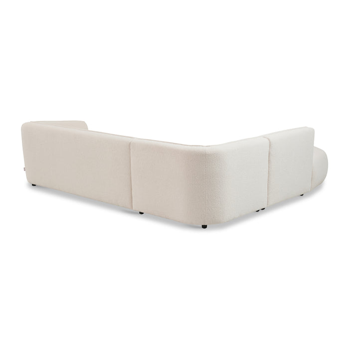 by fonQ Soft Hoekbank Links - Open Eind - Bouclé - Crème