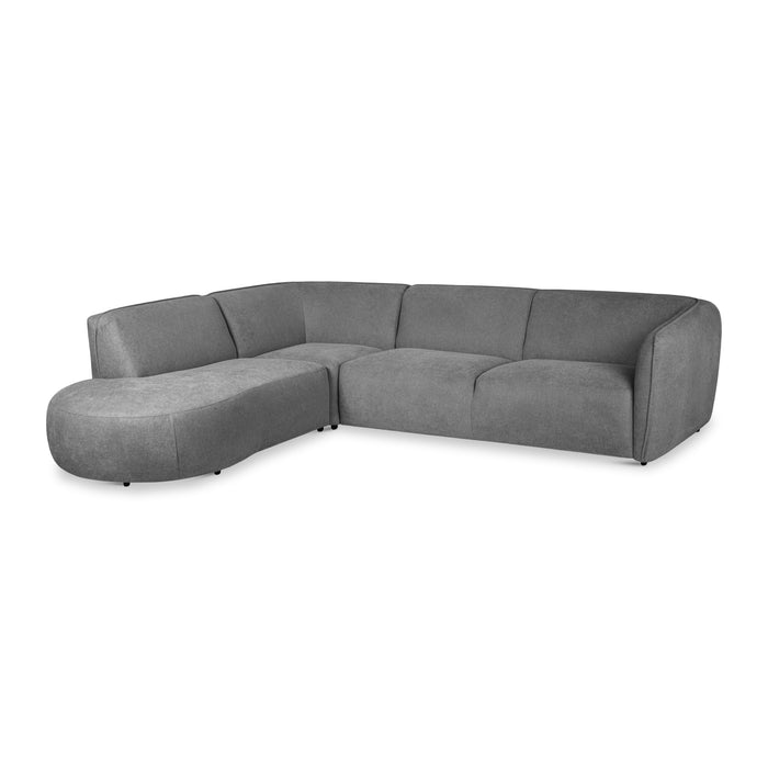by fonQ Soft Hoekbank Links - Open Eind - Micro Chenille - Oud Roze