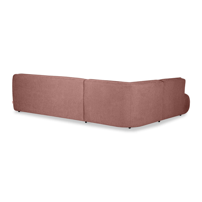 by fonQ Soft Hoekbank Links - Open Eind - Micro Chenille - Oud Roze