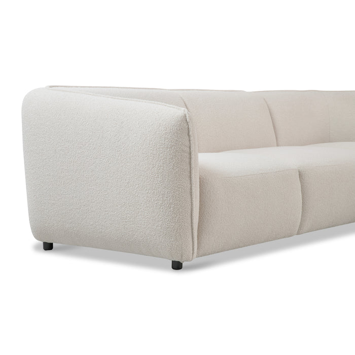 by fonQ Soft Hoekbank Rechts - Open Eind - Bouclé - Crème