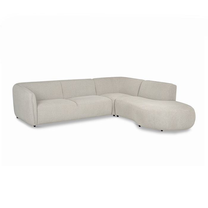 by fonQ Soft Hoekbank Rechts - Open Eind - Naturel Melange