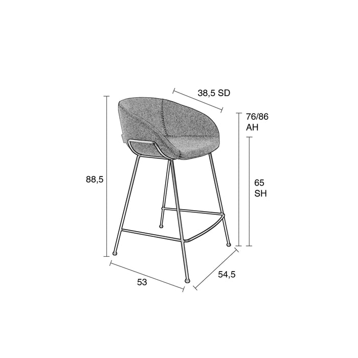 Zuiver Feston Barkruk 65 cm Bruin - Set van 2