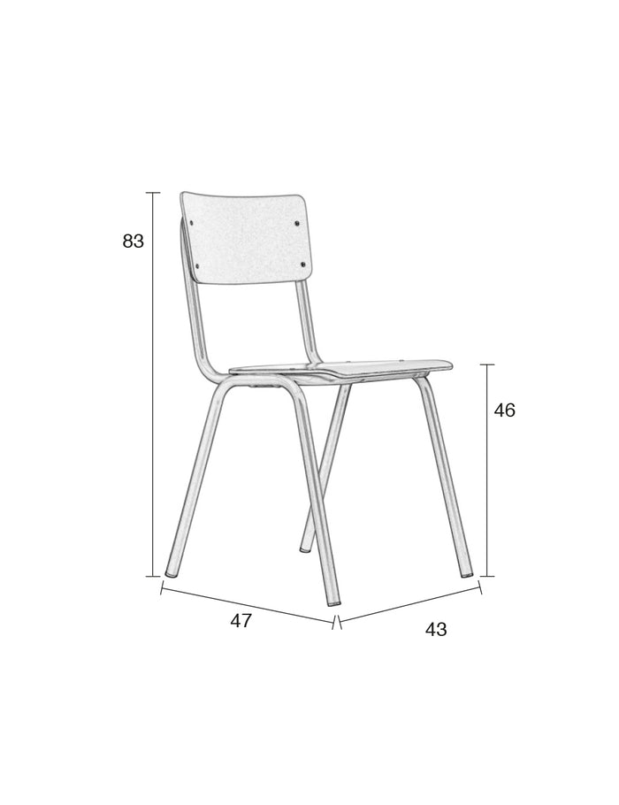 Zuiver Back To School Eetkamerstoelen Mat Groen - Set van 4