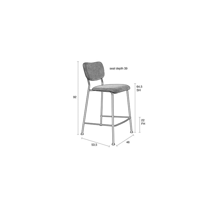 Zuiver Benson Barkruk 64.5 cm Roze - Set van 2