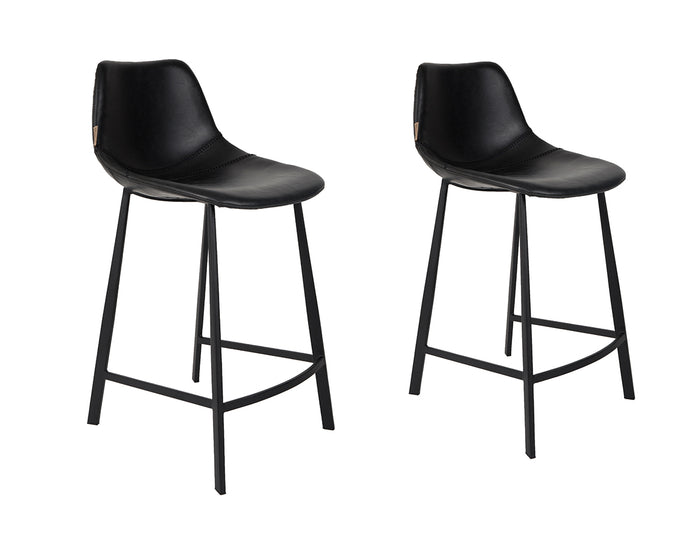 Dutchbone Franky Barkruk Zwart 65 cm - Set van 2