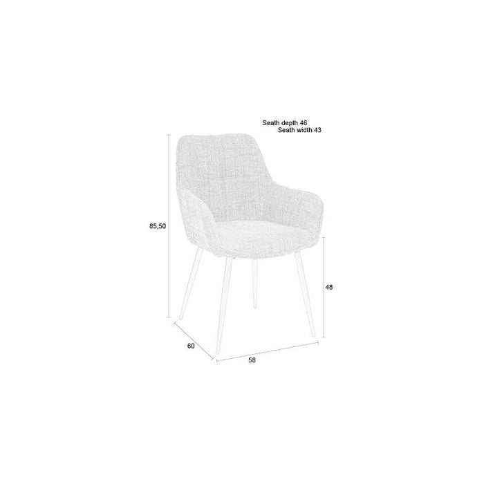 Housecraft Living Jez Eetkamerstoelen armleuning Oranje - Set van 2