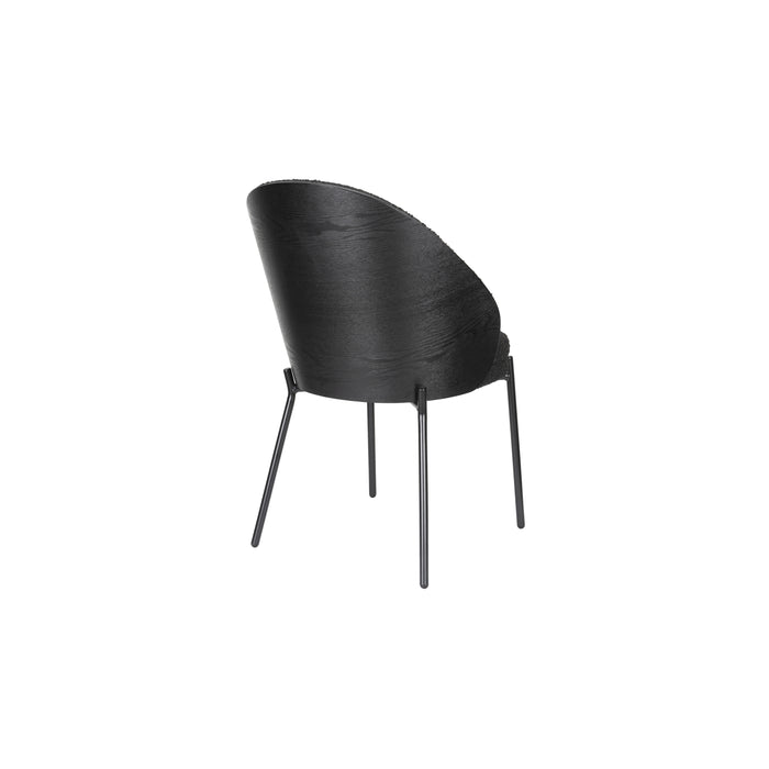 Dutchbone Rodin Eetkamerstoelen Bouclé Zwart - Set van 2
