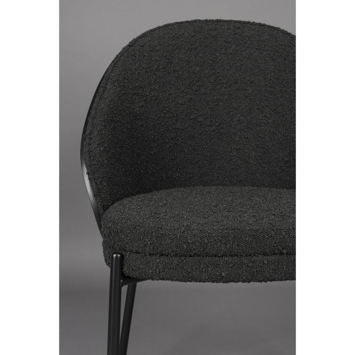 Dutchbone Rodin Eetkamerstoelen Bouclé Zwart - Set van 2