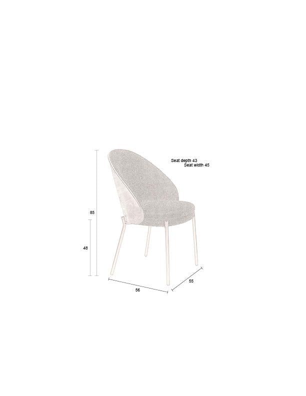 Dutchbone Rodin Eetkamerstoelen Bouclé Zwart - Set van 2
