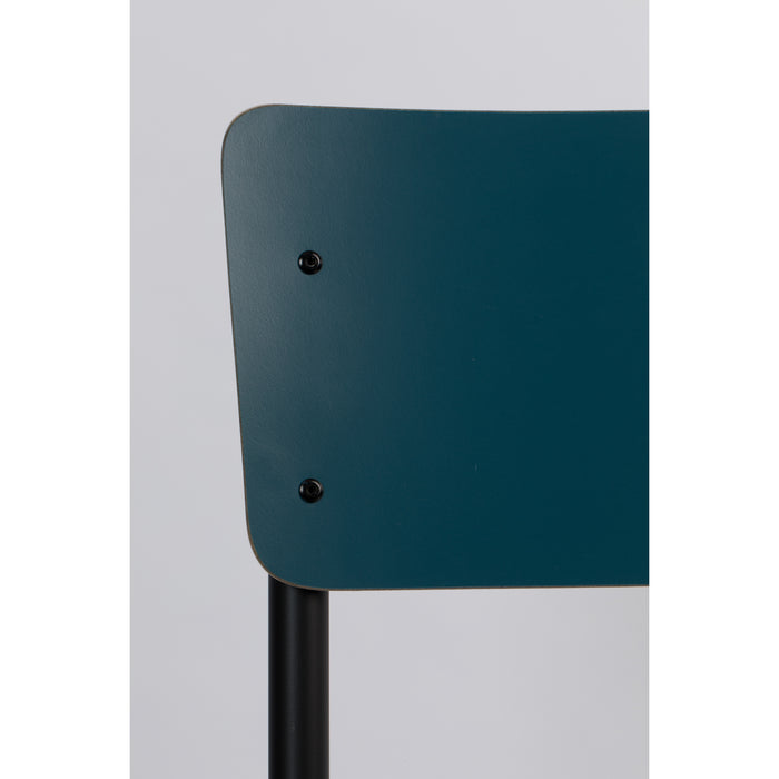 Zuiver Back To School Eetkamerstoelen Mat Blauw - Set van 4