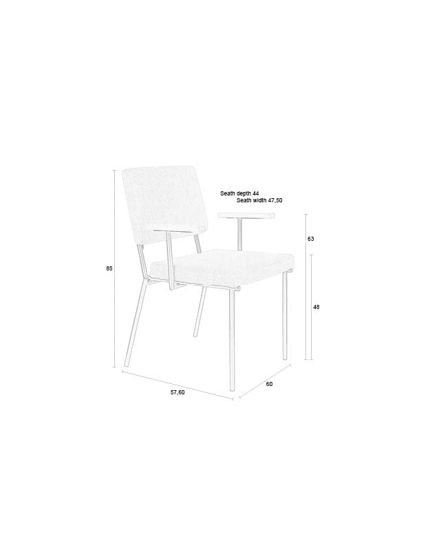 Zuiver Fellow Armstoel Off-White - Set van 2 - Grijs
