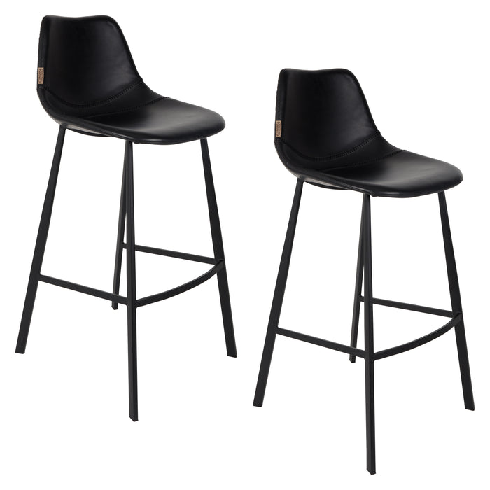 Dutchbone Franky Barkruk Zwart 80 cm - Set van 2