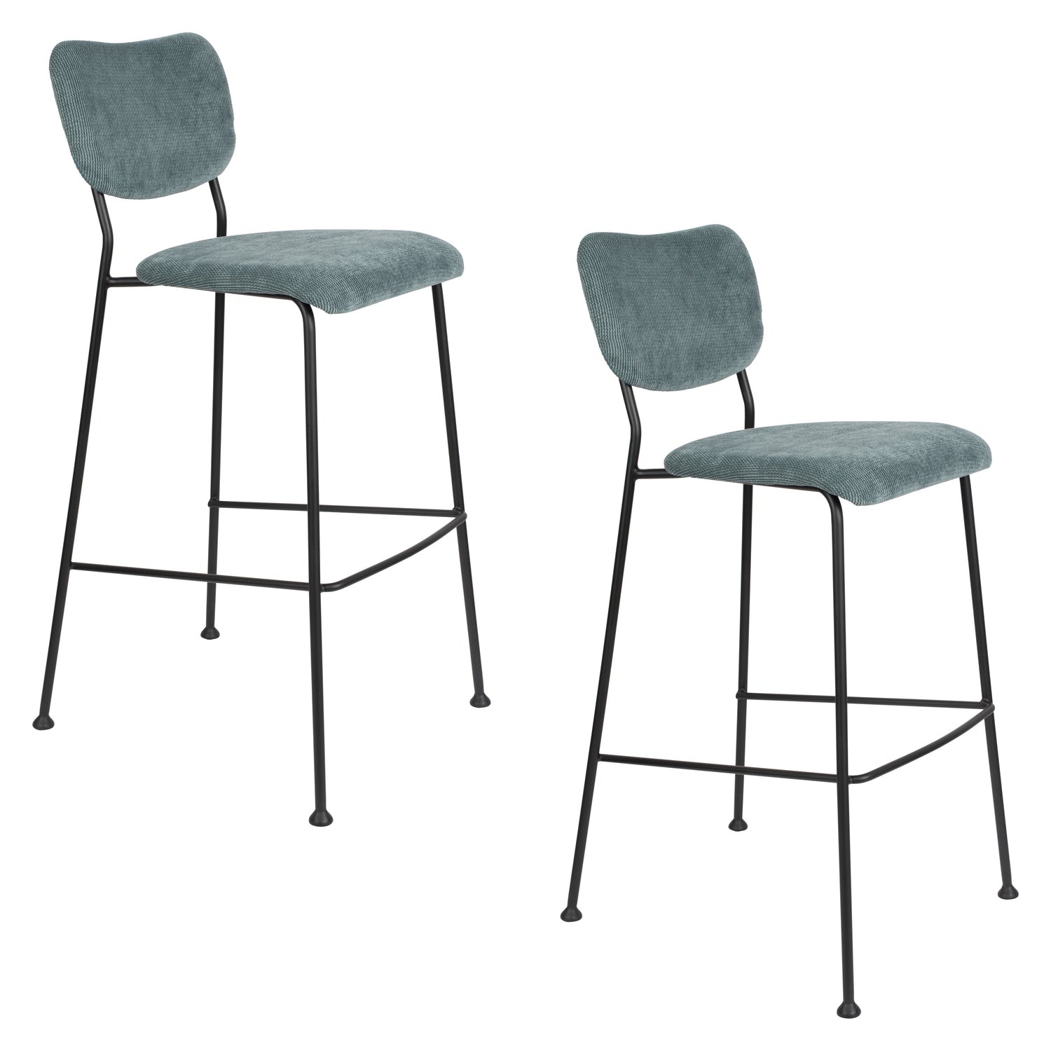 Zuiver Benson Barkruk 75.5 cm Grijs|Blauw - Set van 2