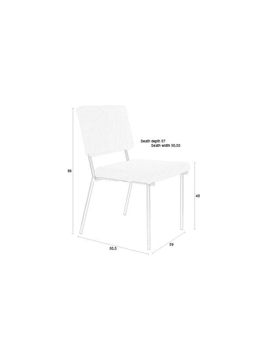 Zuiver Fellow Eetkamerstoelen Off-White - Set van 2 - Off White