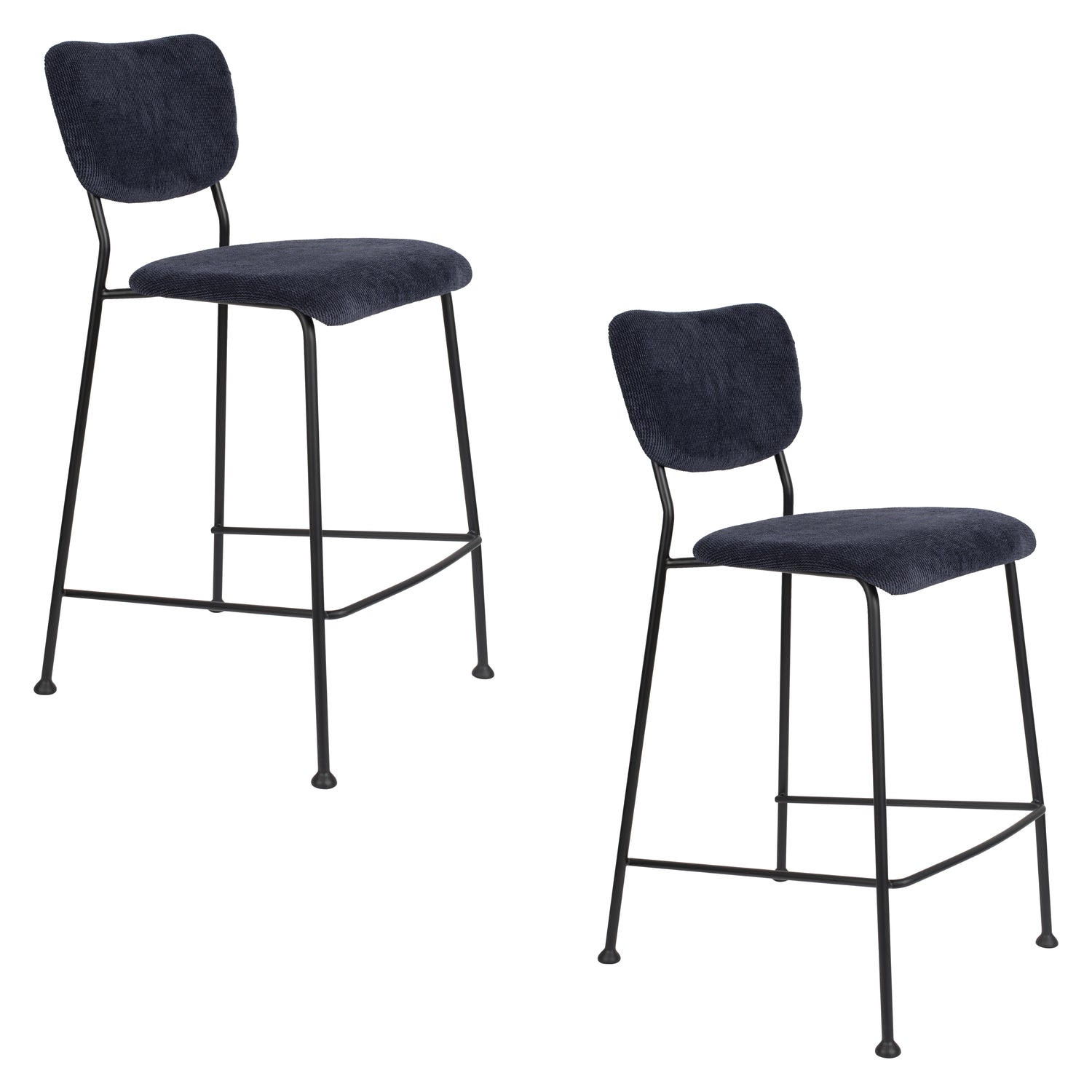 Zuiver Benson Barkruk 64.5 cm Donkerblauw - Set van 2
