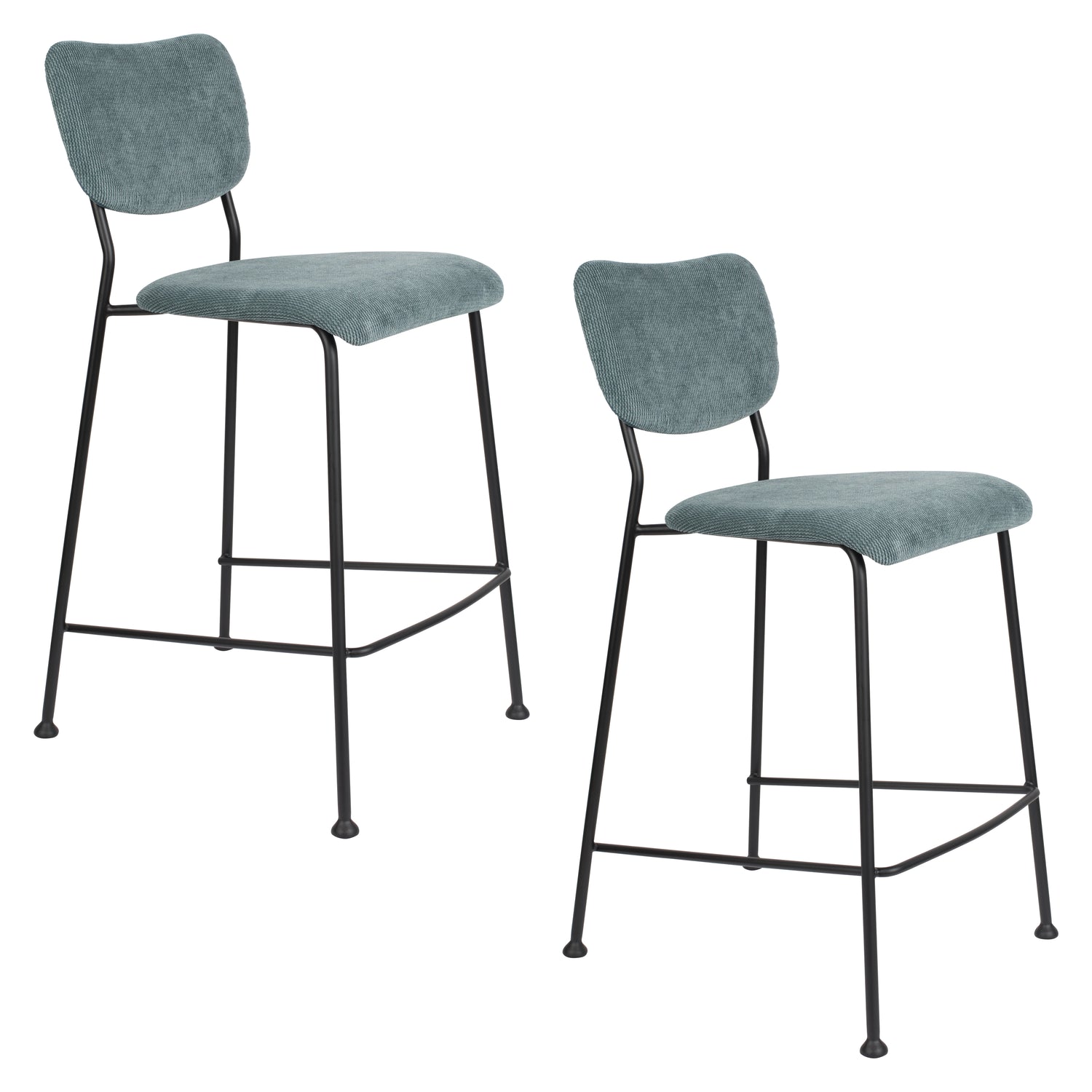 Zuiver Benson Barkruk 64.5 cm Grijs|Blauw - Set van 2