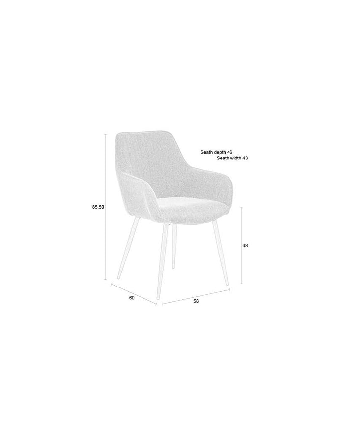 Housecraft Living Maud Eetkamerstoelen Roze - Set van 2