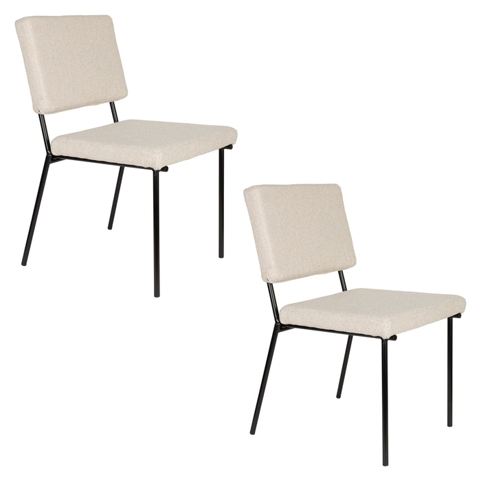 Zuiver Fellow Eetkamerstoelen Off-White - Set van 2 - Off White