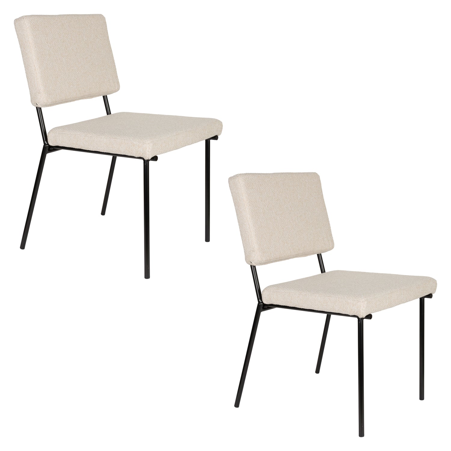 Zuiver Fellow Eetkamerstoelen Off-White - Set van 2 - Off White