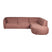 by fonQ Soft Hoekbank Rechts - Open Eind - Micro Chenille - Oud Roze