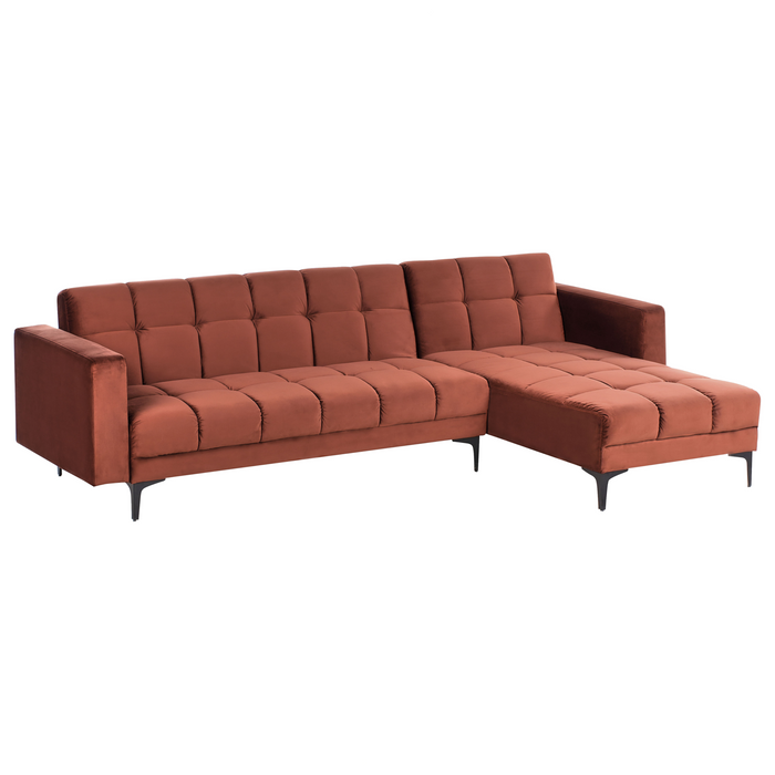 Beliani - ALNES - Hoekbank - Lichtrood - Linkszijdig - Polyester