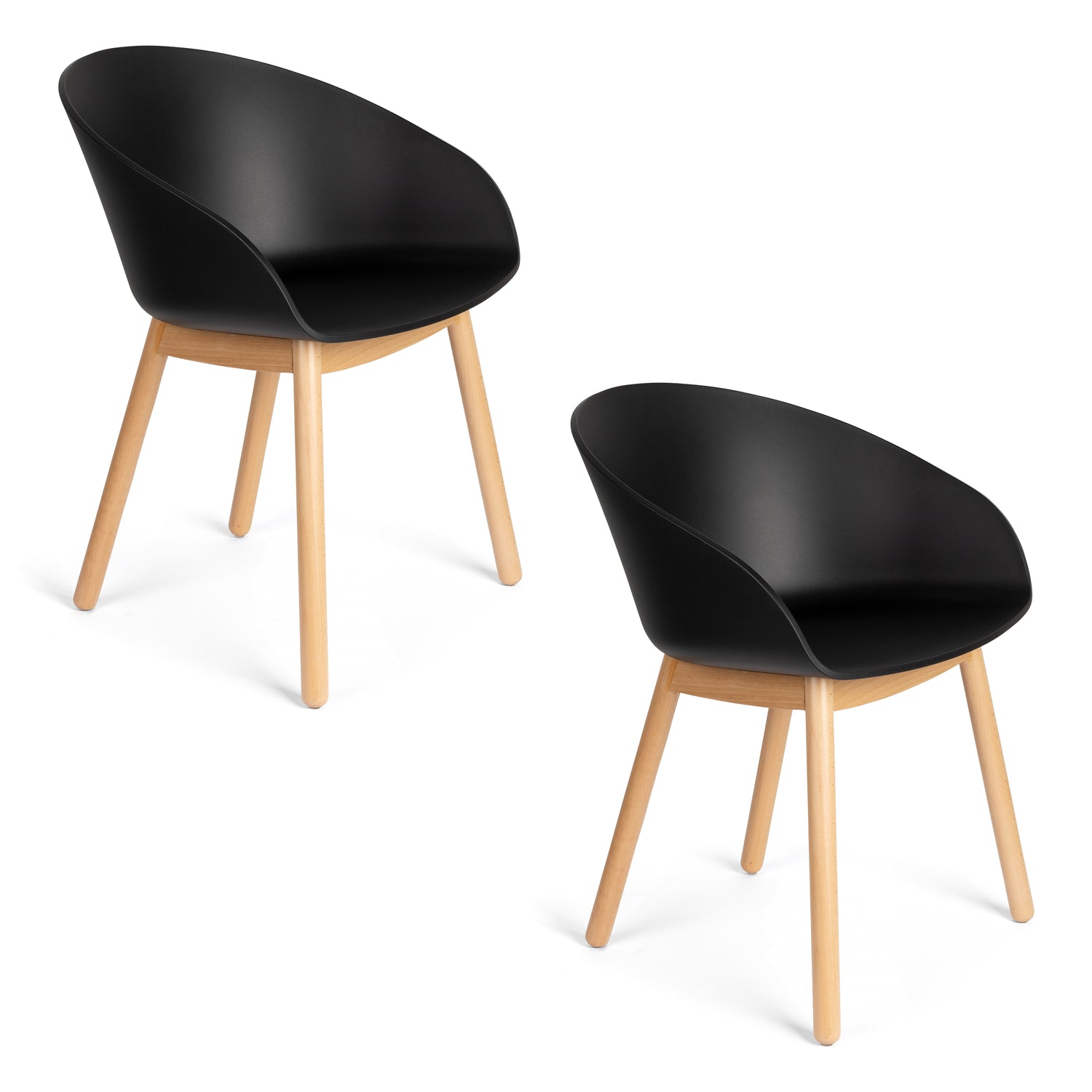 Zuiver Void Eetkamerstoelen Eiken Zwart - Set van 2
