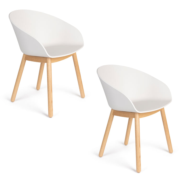 Zuiver Void Eetkamerstoelen Eiken Wit - Set van 2