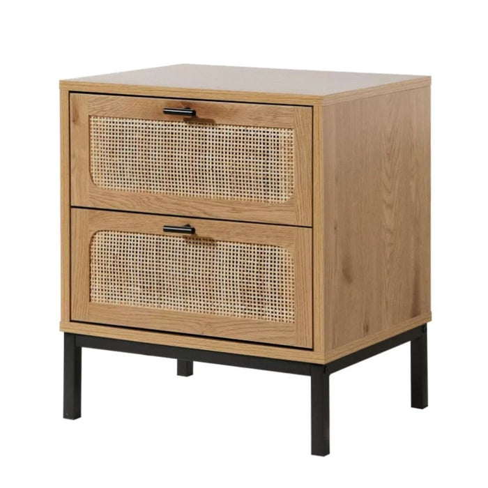 Calicosy - Nachtkastje Jaya - Met 2 rieten lades