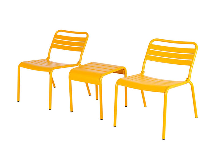 MaximaVida metalen bijzettafel krukje Max 45 cm okergeel