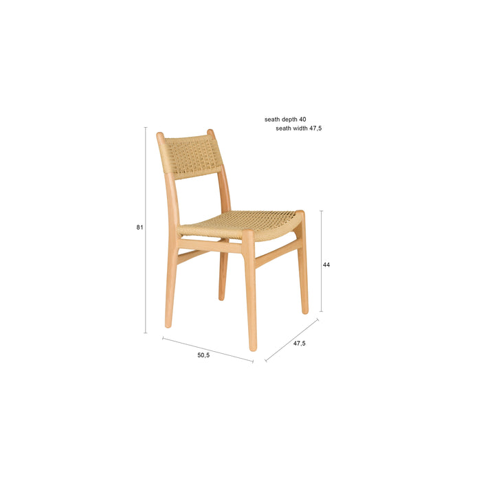 Dutchbone Cecile Eetkamerstoelen Hout Naturel - Set van 2