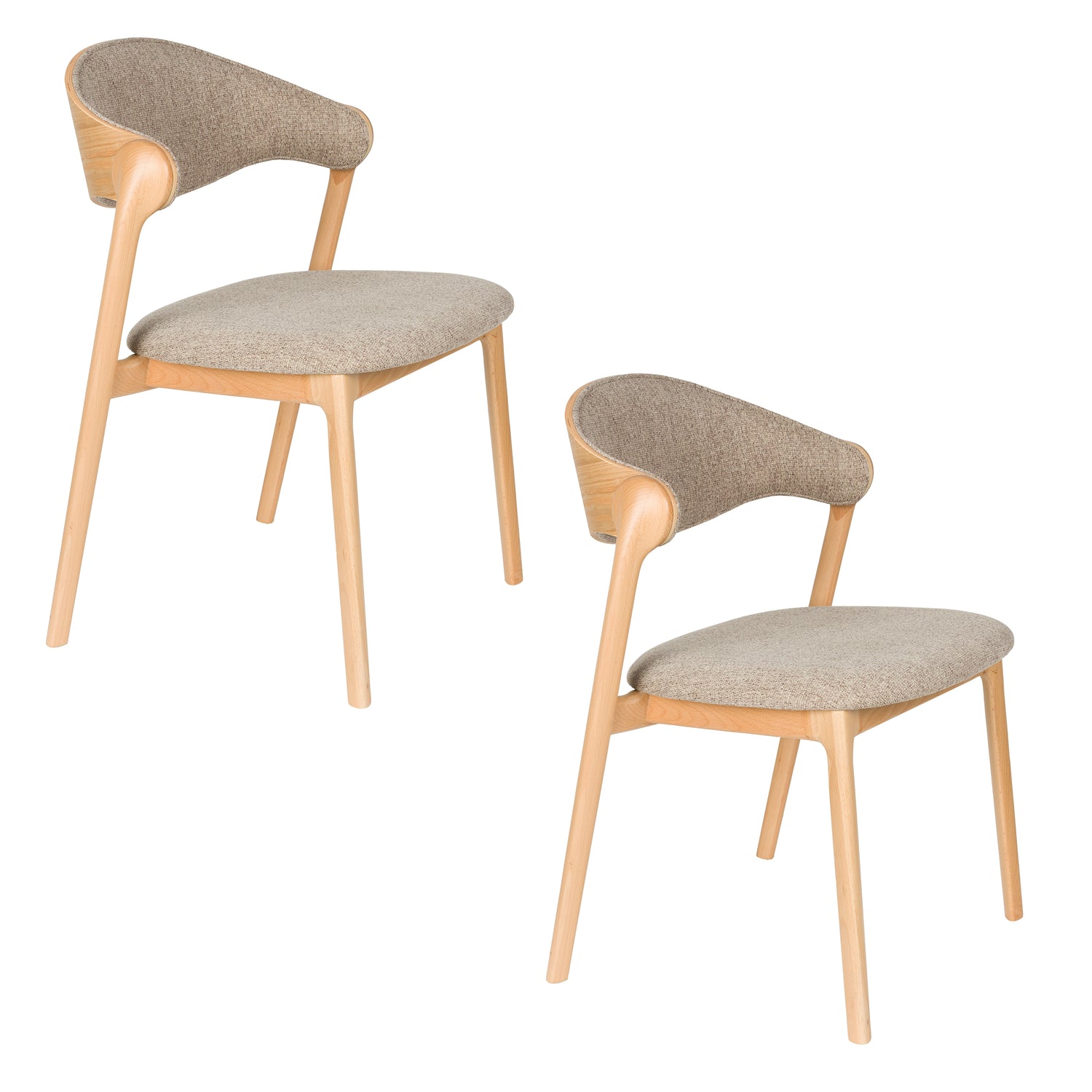 Dutchbone Babington Eetkamerstoelen Naturel - Set van 2