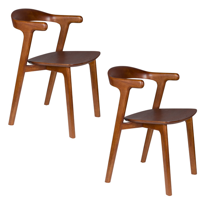Zuiver Northwood Eetkamerstoel Hout Walnoot kleur - Set van 2 - Bruin