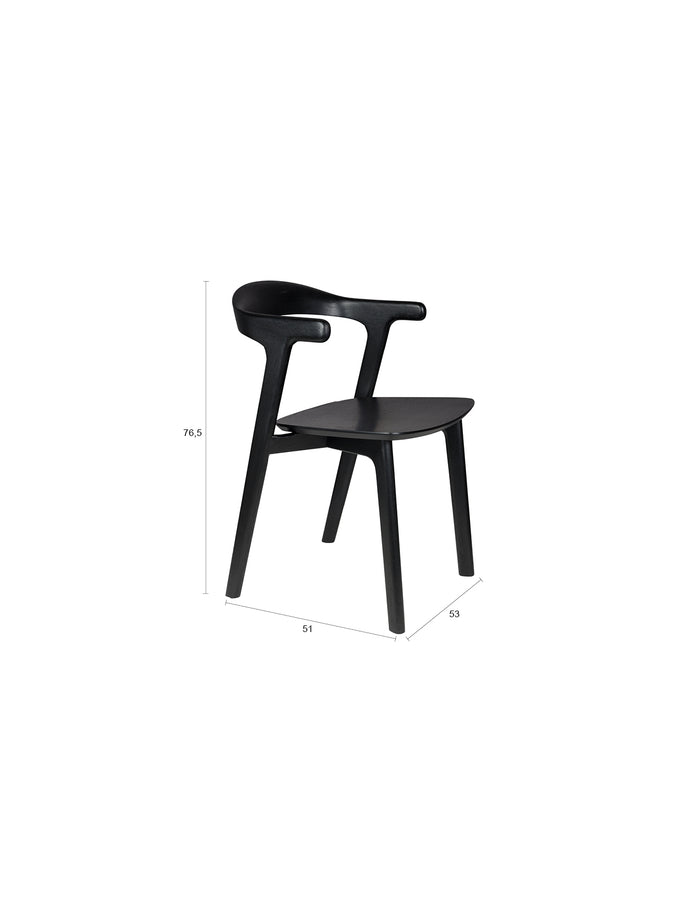 Zuiver Northwood Eetkamerstoelen Hout Zwart - Set van 2