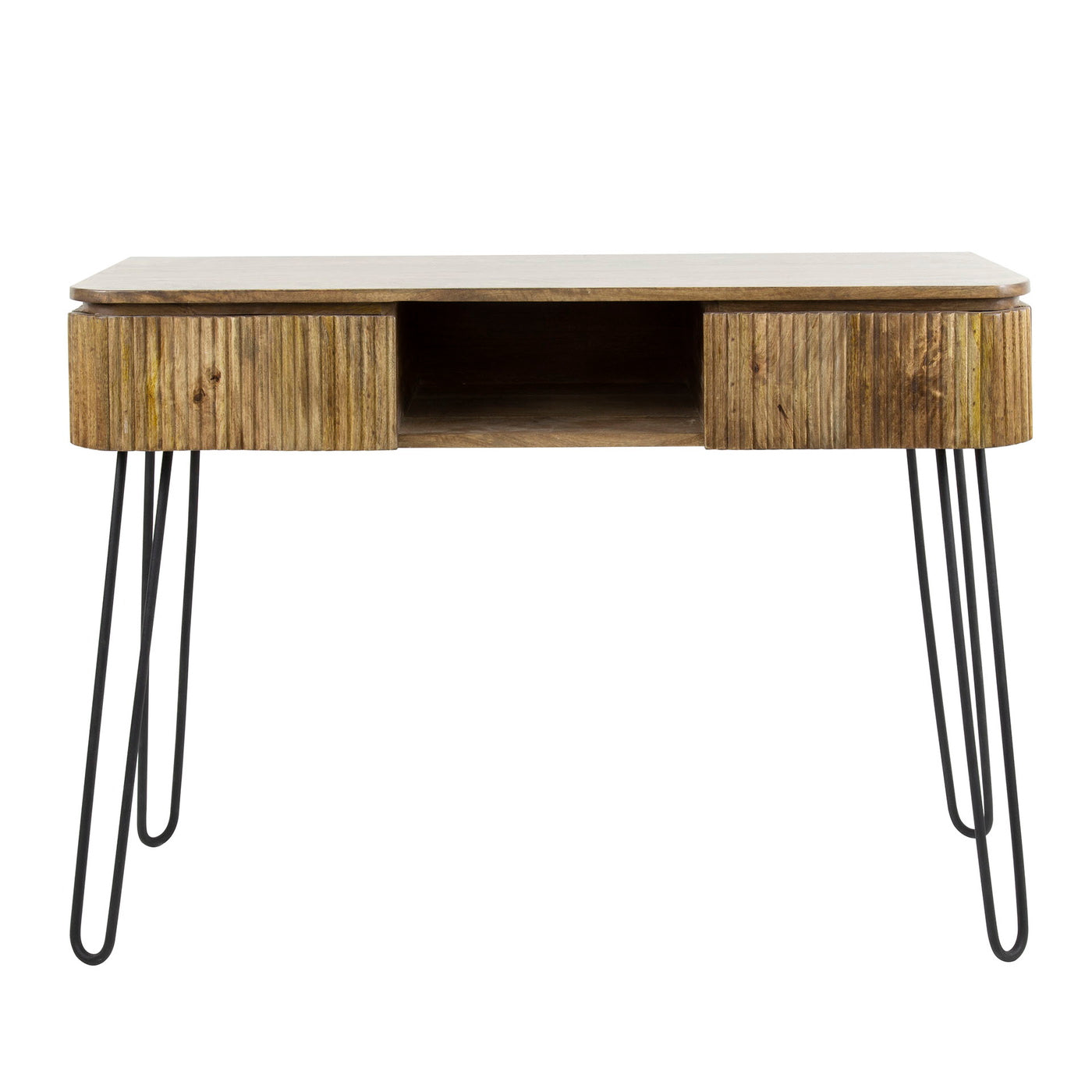 Giga Meubel - Make-up Tafel - Mangohout|Metaal - 110cm - Wave