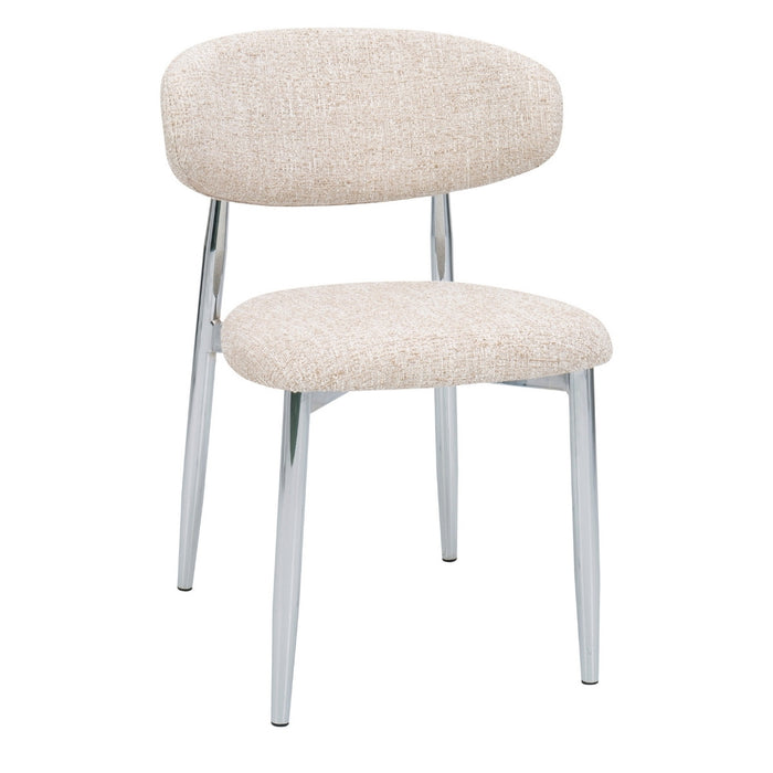 DÉJA Living - Eetkamerstoel Beige|Chrome - Skara - Set van 2