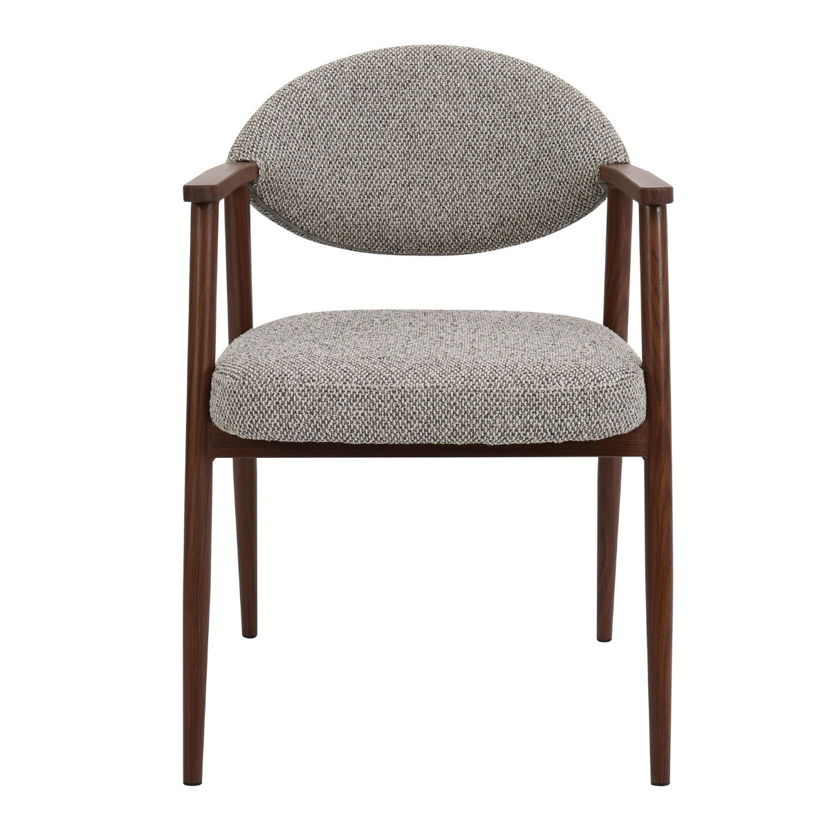 DÉJA Living - Eetkamerstoel Taupe|Walnoot - Karup - Set van 2