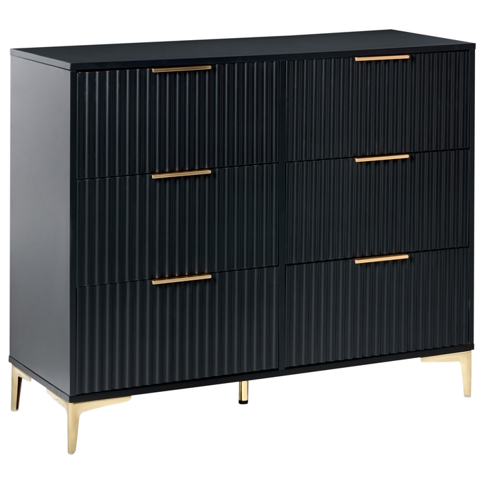 Beliani - WALCOTT - Ladekast met 6 lades - Zwart - MDF