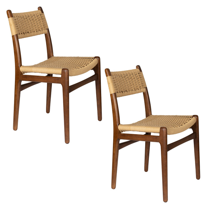 Dutchbone Cecile Stoel - Set van 2 - Bruin