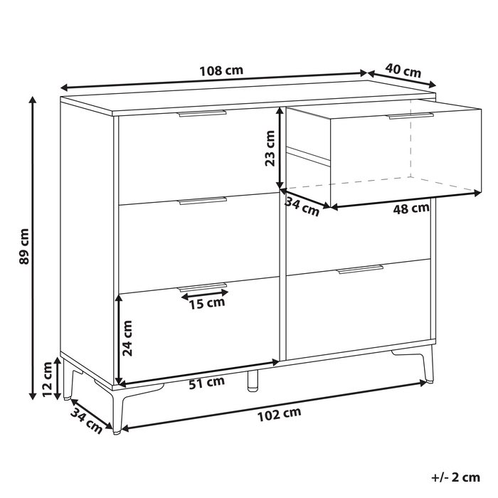 Beliani - WALCOTT - Ladekast met 6 lades - Wit - MDF