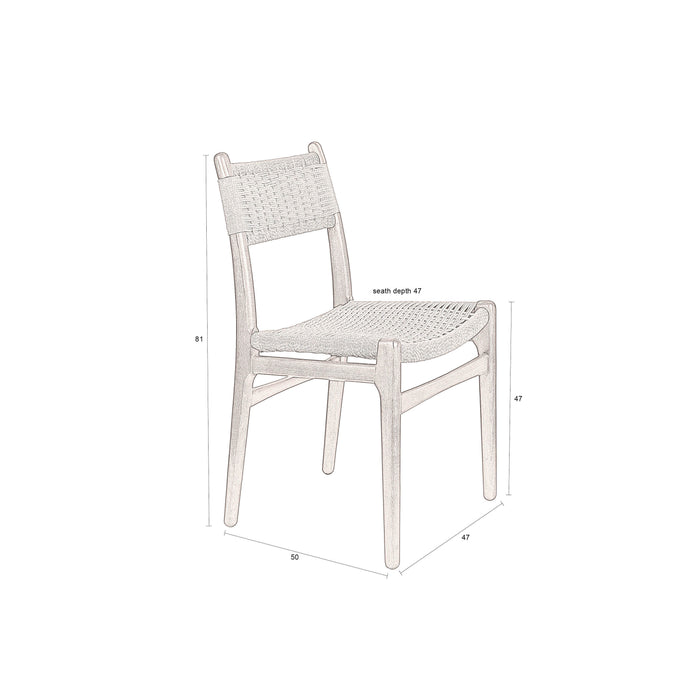 Dutchbone Cecile Stoel - Set van 2 - Bruin