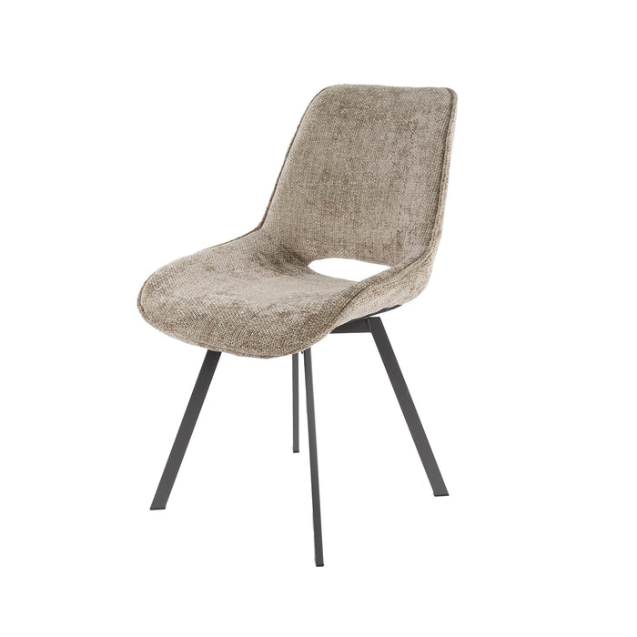 Giga Meubel - Eetkamerstoel Champagne Stof - Swivel Rich - Set van 4