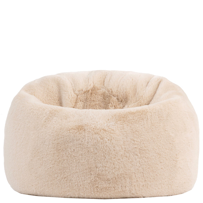 icon Kingston Kinderzitzak - Fluffy Pluche Imitatiebont - Crème